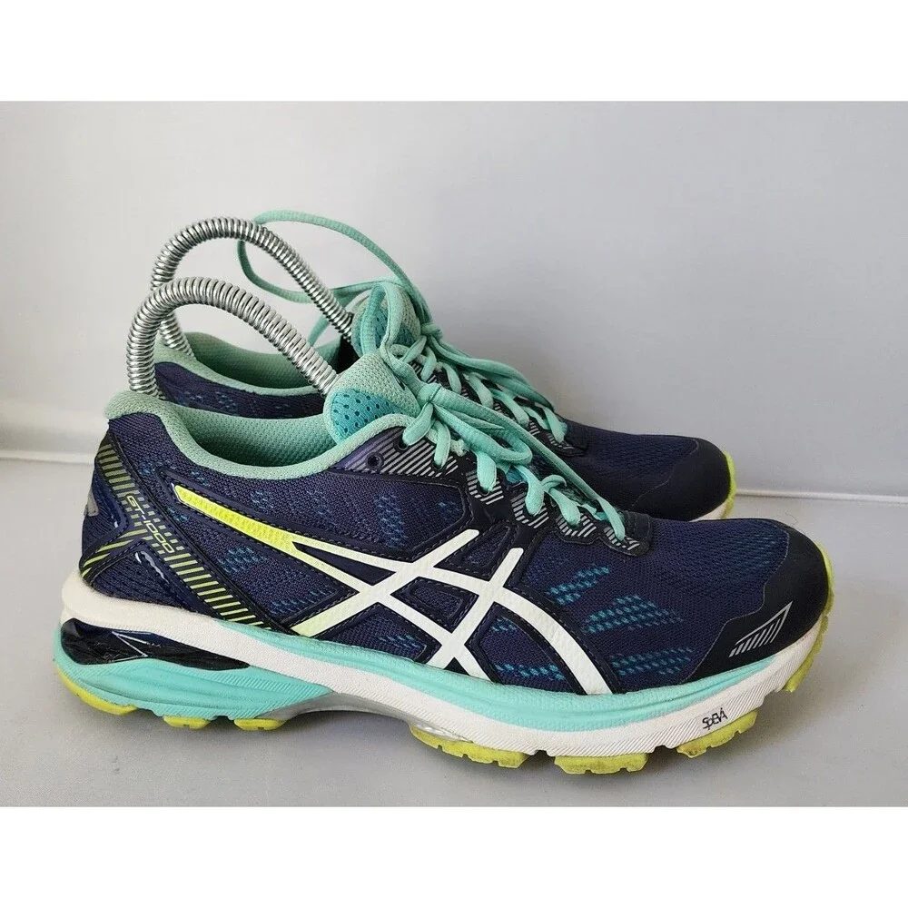ASICS FUZEX LYTE Women's Athletic Shoes - Size US 7 M Blue /Green Yellow Soles